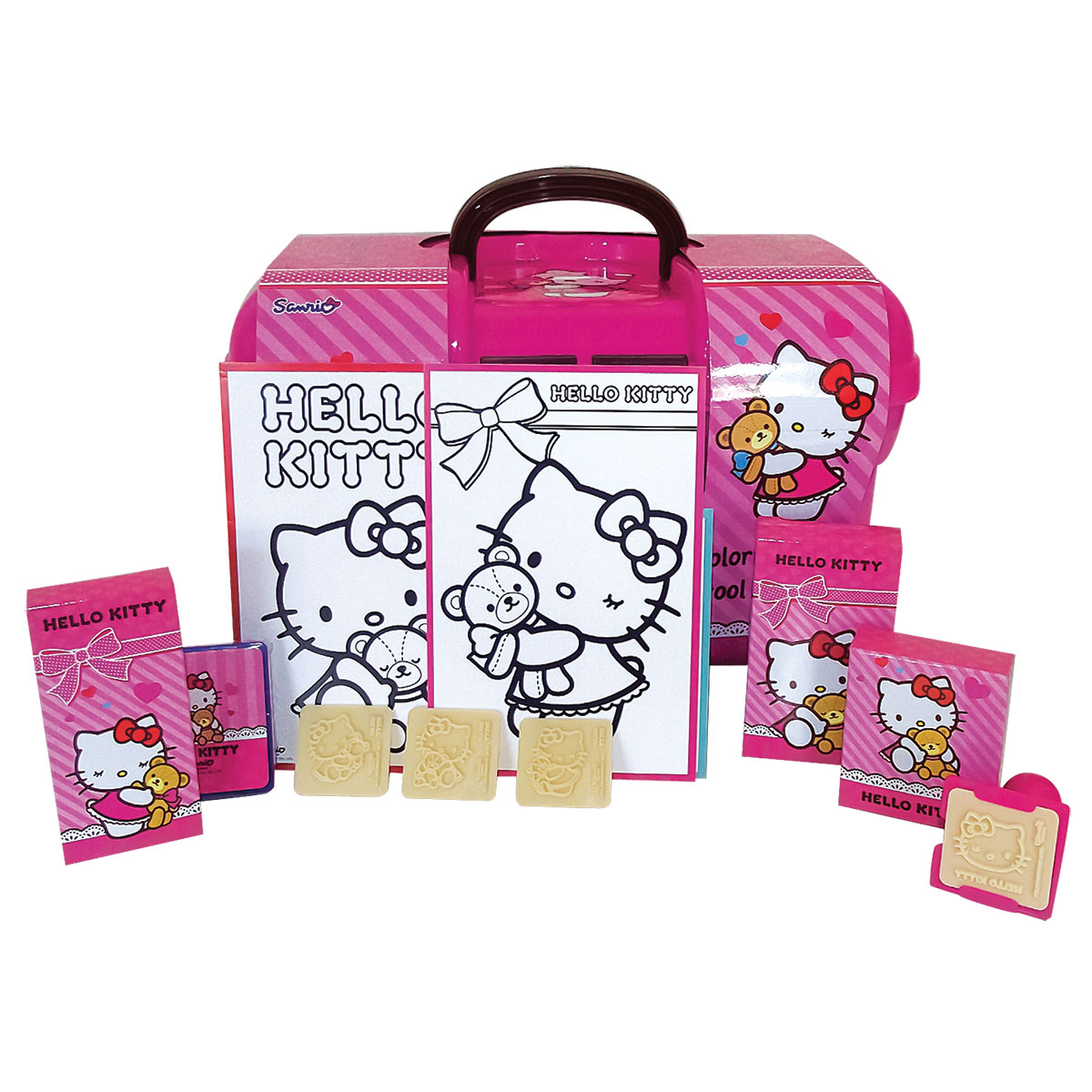 Hello Kitty-Kit didatico  pintura tool box colouring case Hello Kitty-Kit didatico  pintura tool box colouring case