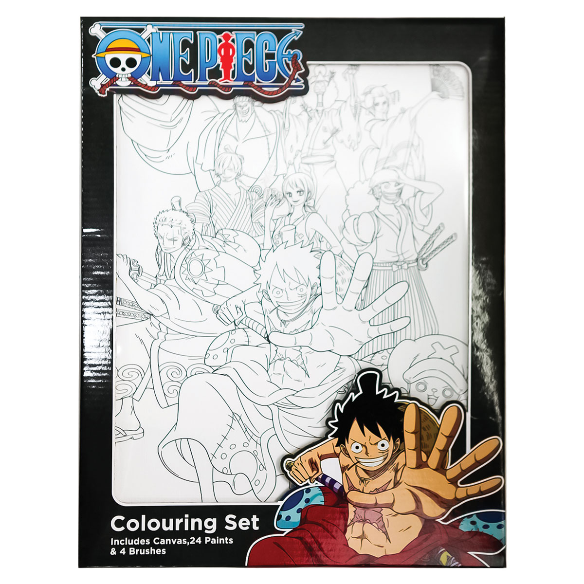 ONE PIECE-Kit Pintar Por Números-Tela30x40+4Pinceis+24Tintas ONE PIECE-Kit Pintar Por Números-Tela30x40+4Pinceis+24Tintas