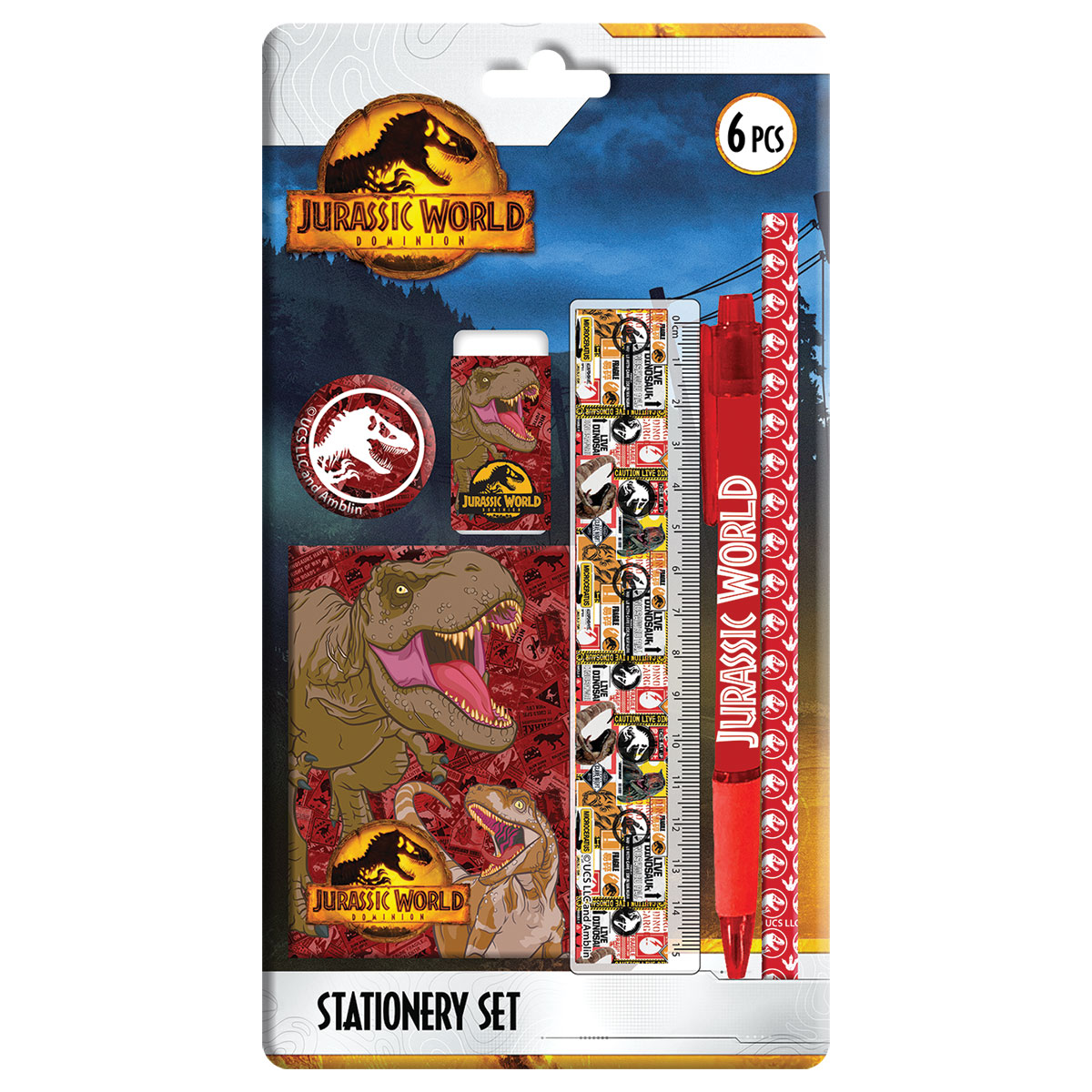 JURASSIC WORLD-DINO-Set Escrita com 6 Peças JURASSIC WORLD-DINO-Set Escrita com 6 Peças