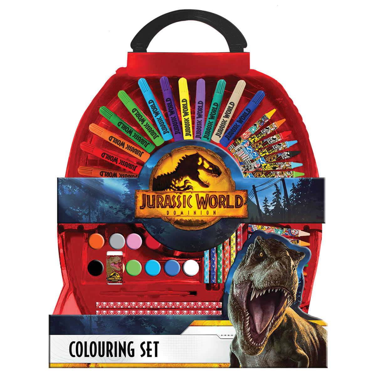 JURASSIC WORLD-DINO-Set p/Colorir Blister Meia Lua-50 Peças