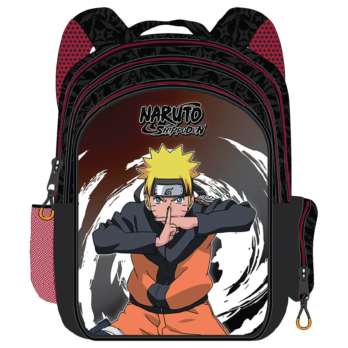 NARUTO-JUTSU-Mochila Grande c/ 3 fechos 35x46x20cm