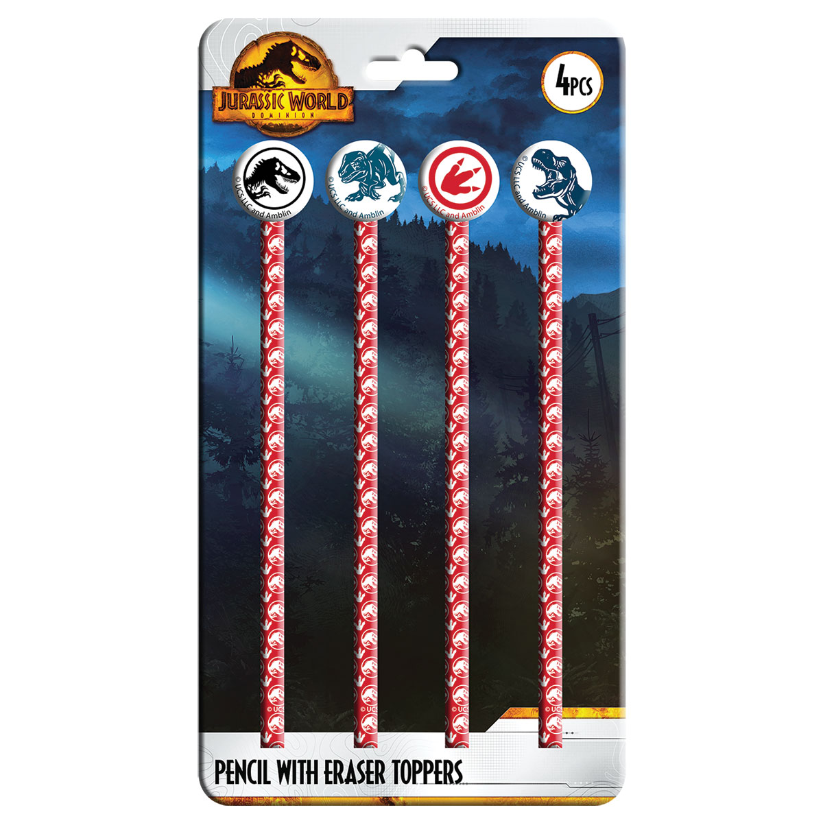 JURASSIC WORLD-DINO-Set 4 lápis em blister JURASSIC WORLD-DINO-Set 4 lápis em blister