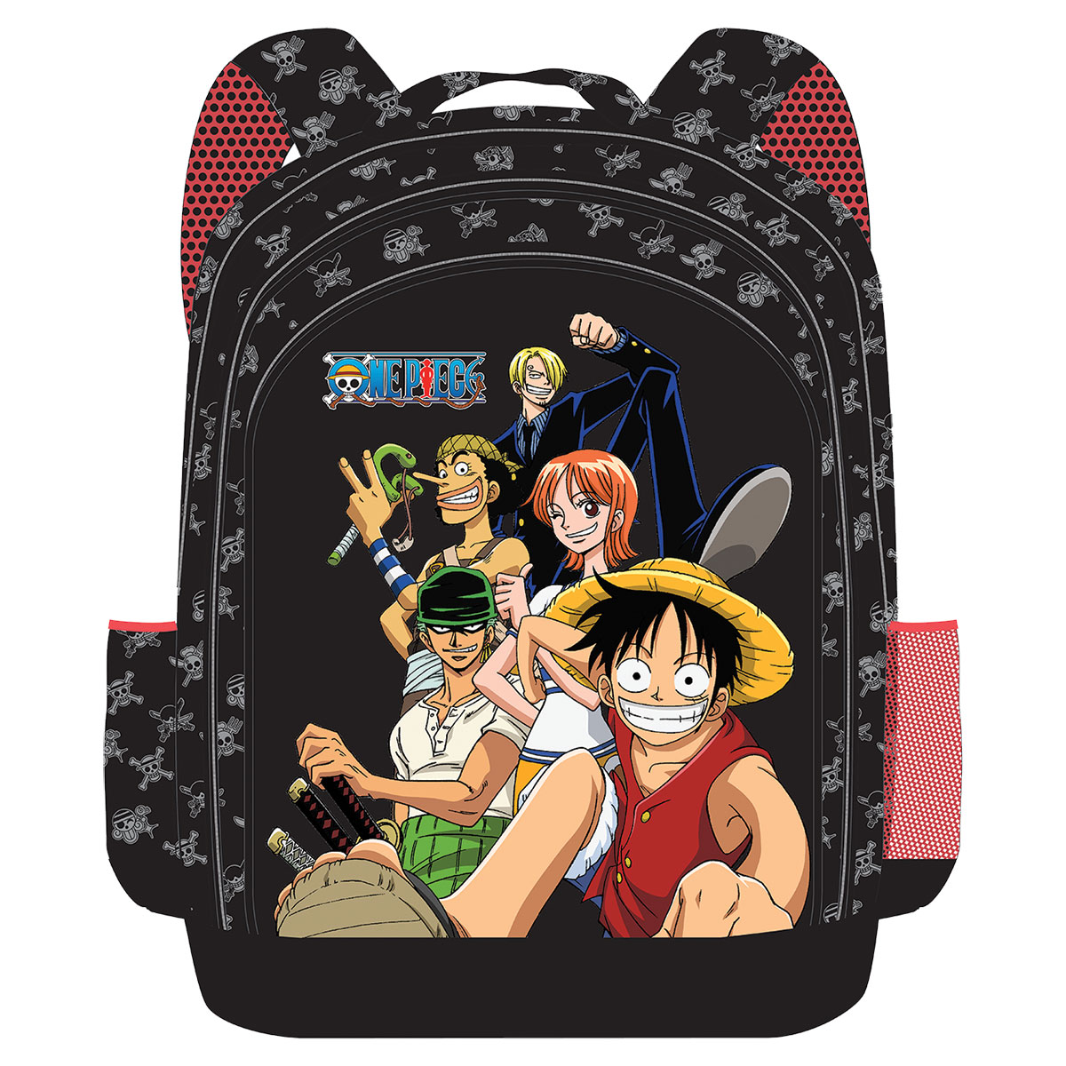 ONE-PIECE-CREW-Mochila Grande c/ 3 fechos 35x46x20cm ONE-PIECE-CREW-Mochila Grande c/ 3 fechos 35x46x20cm
