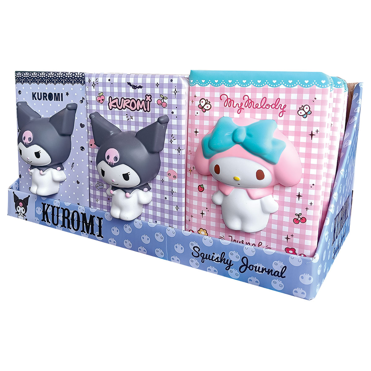 KUROMI-Expositor c/ 12 Cadernos Squishy A6 Linhas 192pg 100g