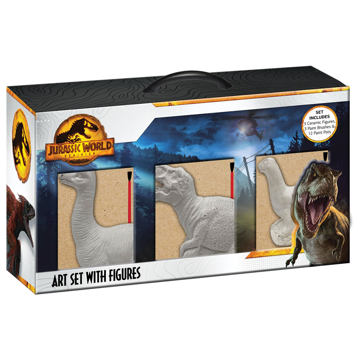 Jurassic World-Set 3 Figuras p/ Pintar em Caixa Presente Jurassic World-Set 3 Figuras p/ Pintar em Caixa Presente