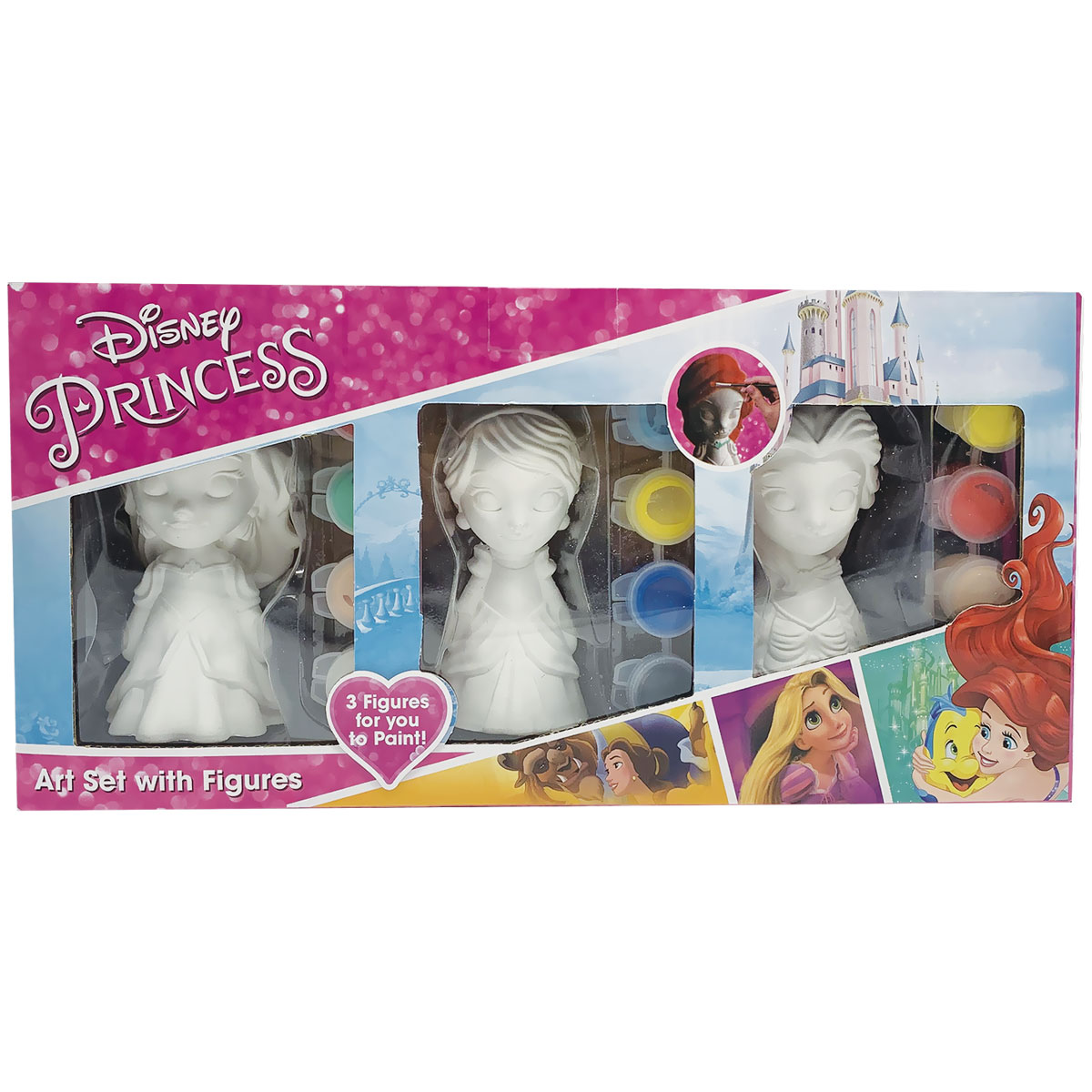 Princesas-Set 3 Figuras p/ Pintar em Caixa Presente Princesas-Set 3 Figuras p/ Pintar em Caixa Presente