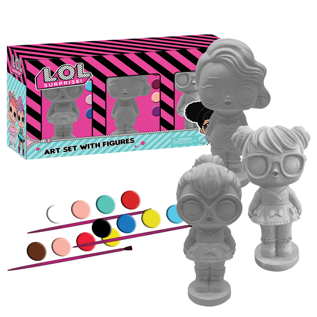 LOL-Set 3 Figuras p/ Pintar em Caixa Presente