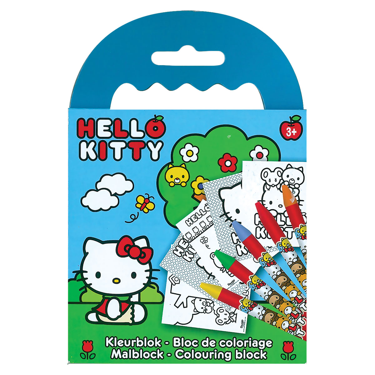 Hello Kitty-livro 60 páginas colorir+5 lápis cera Hello Kitty-livro 60 páginas colorir+5 lápis cera