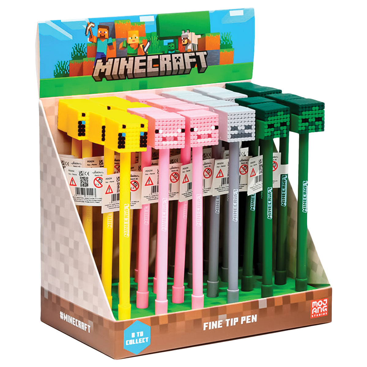 MINECRAFT-Esferográfica Ponta Fina-Preta-Sortido