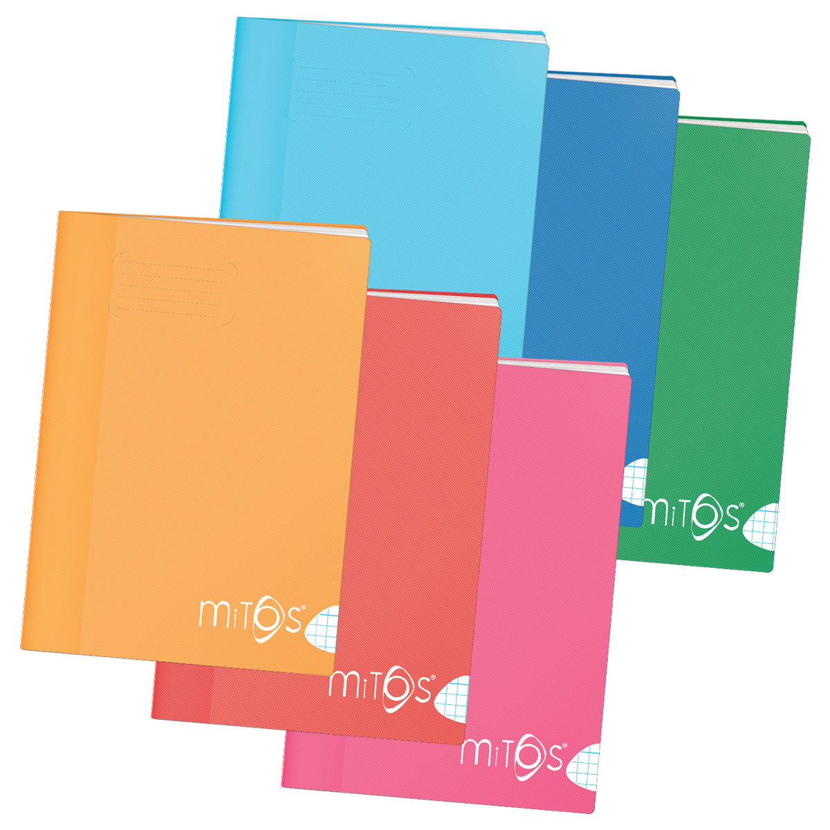 MITOS-Caderno A5 agrafado quadric.48f 80g capa PP cor