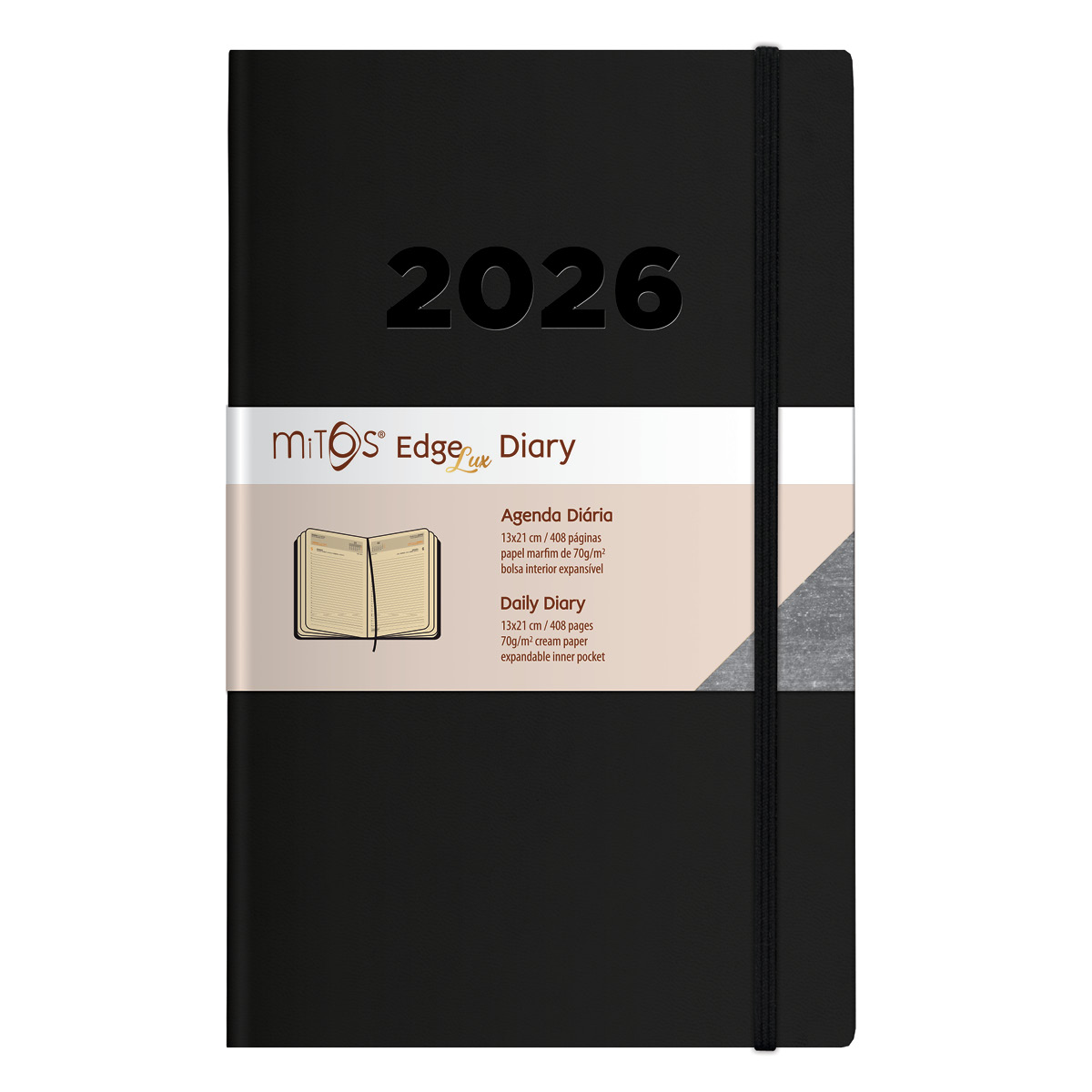 MITOS EDGE LUX-Agenda Diaria (13x21cm-P18) papel marfim MITOS EDGE LUX-Agenda Diaria (13x21cm-P18) papel marfim