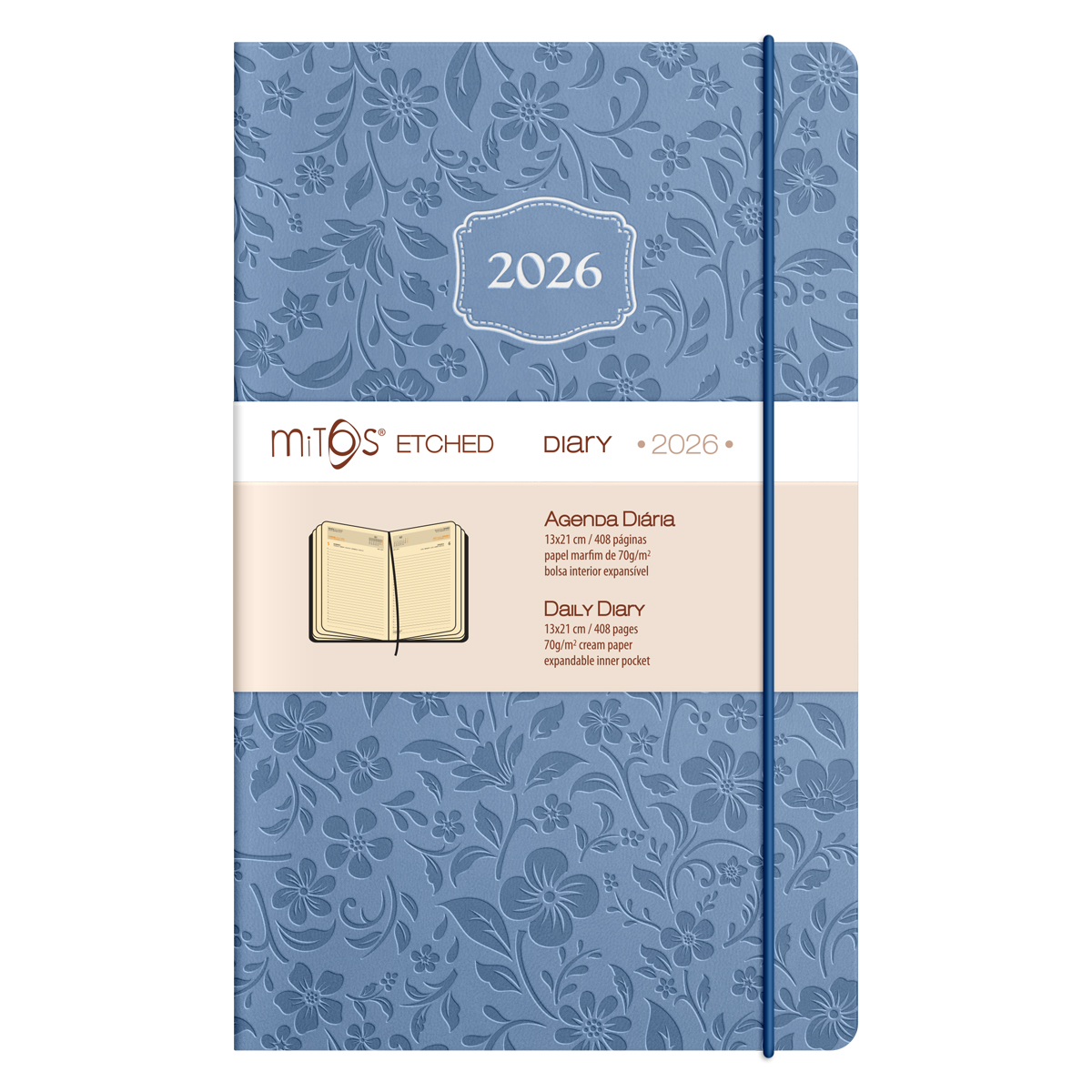 MITOS ETCHED-Agenda Diaria (13x21cm-P18) papel marfim MITOS ETCHED-Agenda Diaria (13x21cm-P18) papel marfim