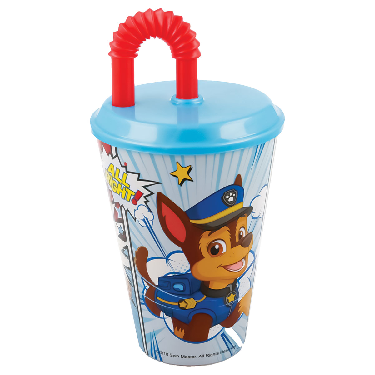 PAW PATROL-Copo Reutilizável PP com Palhinha 430ml