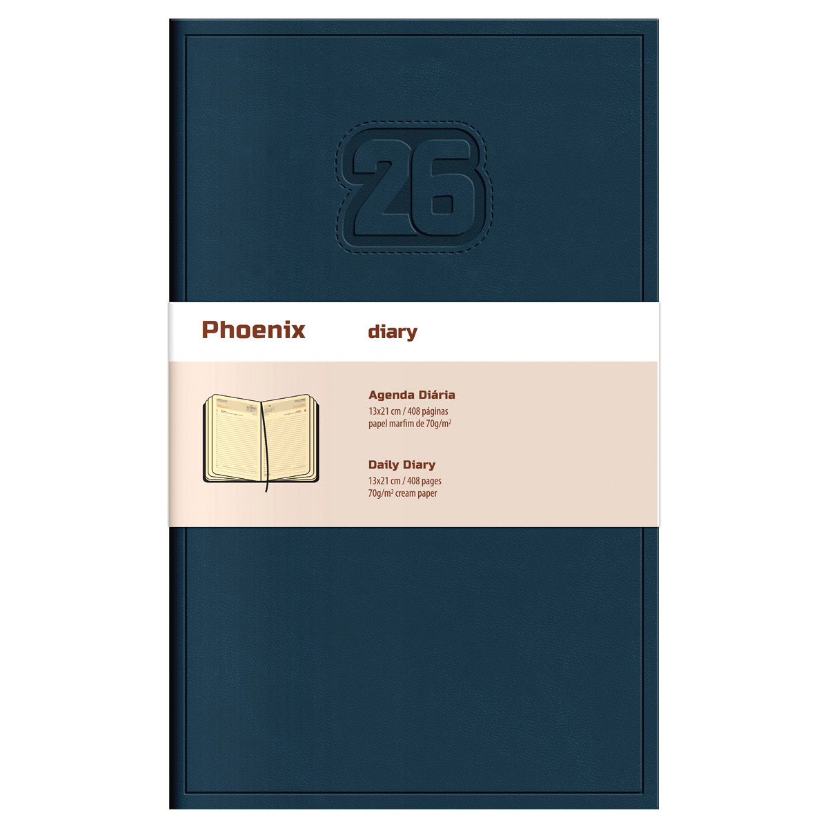 PHOENIX-Agenda Diaria (13x21cm-P18) papel marfim PHOENIX-Agenda Diaria (13x21cm-P18) papel marfim