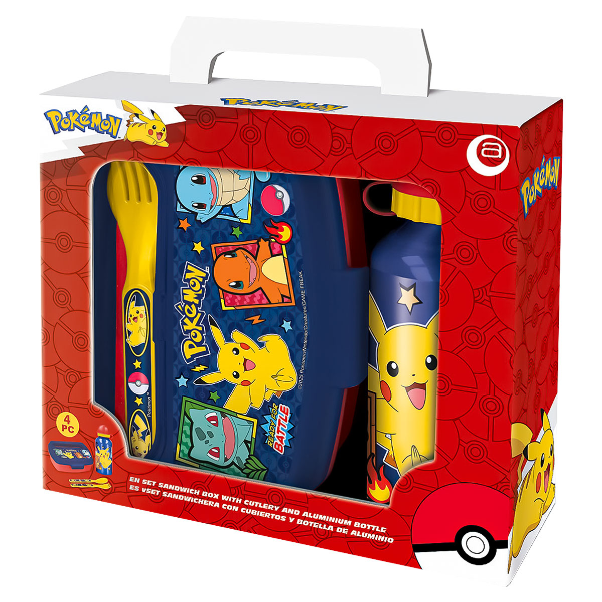 POKEMON-Set Lanche(Cantil 400ml+merendeira+colher+garfo) POKEMON-Set Lanche(Cantil 400ml+merendeira+colher+garfo)