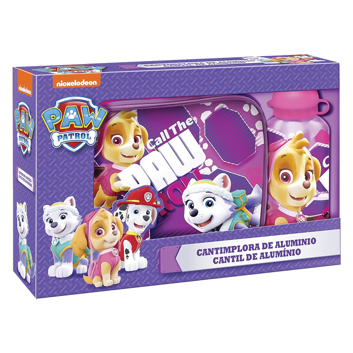 PAW PATROL-Set c/ Cantil de Aluminio 400ml+Merendeira-skye