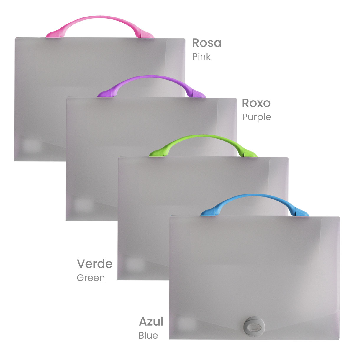 FLUORLINE-Pasta A4 em PP com pega (36x26x4 cm)