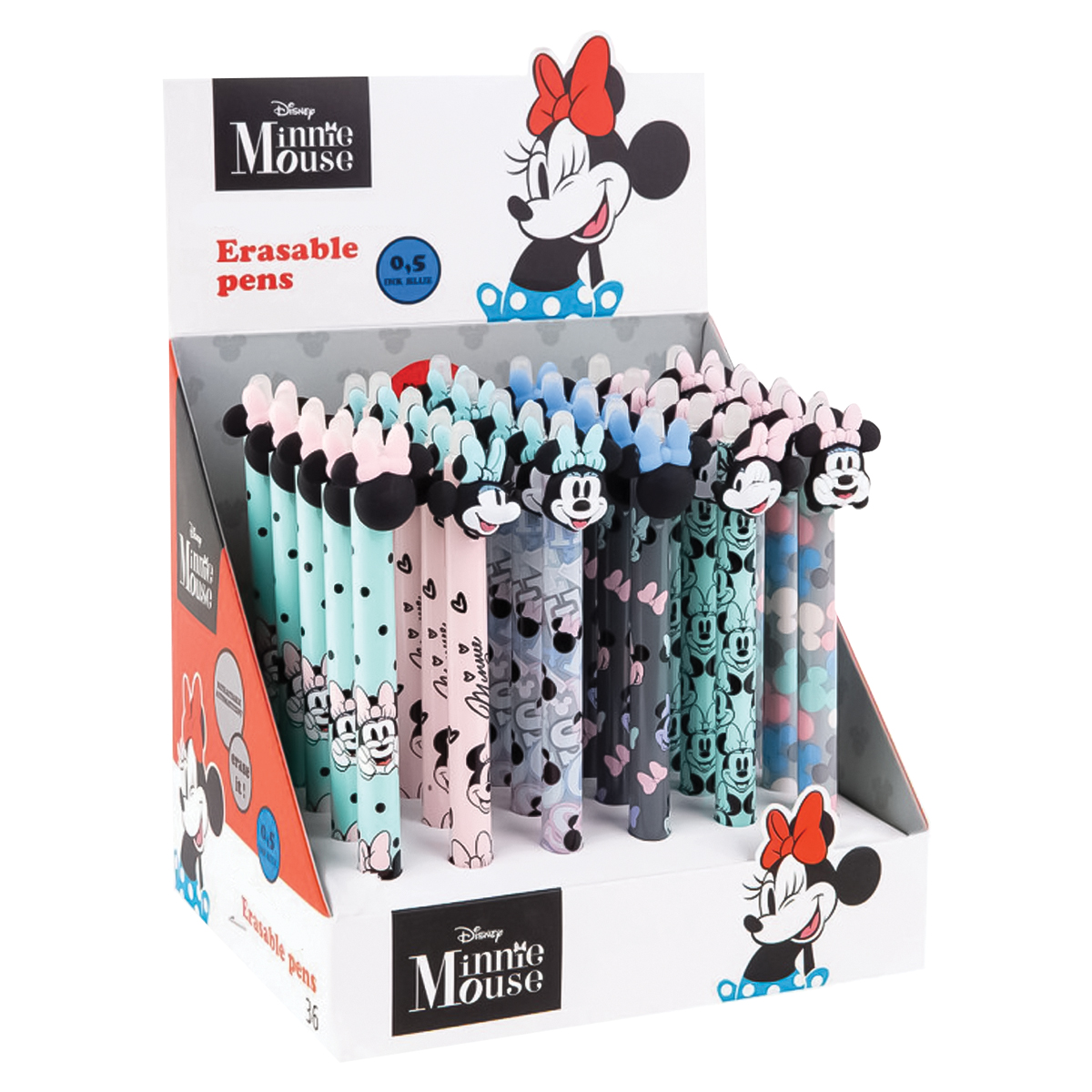 MINNIE-Esferográfica Apagável-Tinta Azul-6 Designs