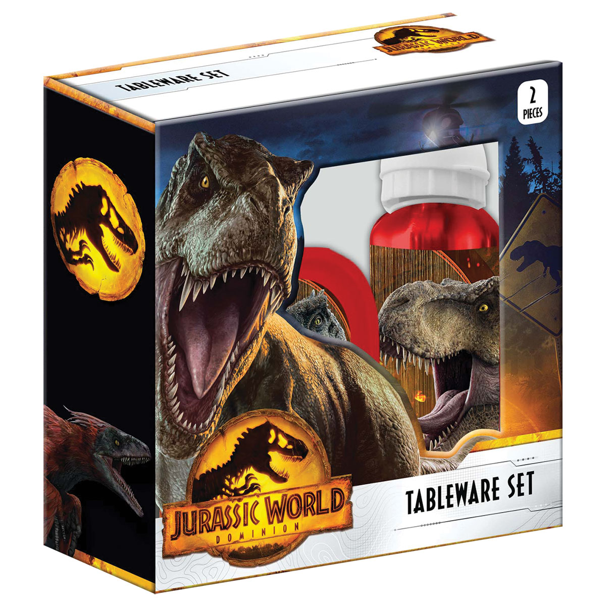 JURASSIC WORLD-Set c/ Cantil de Aluminio 400ml+Merendeira JURASSIC WORLD-Set c/ Cantil de Aluminio 400ml+Merendeira