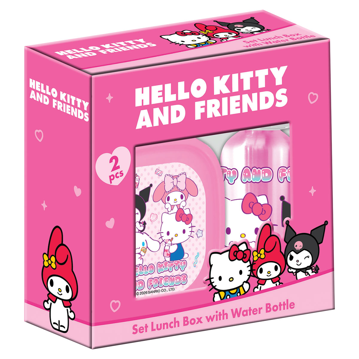 HELLO KITTY-Set c/ Cantil de Aluminio 400ml+Merendeira