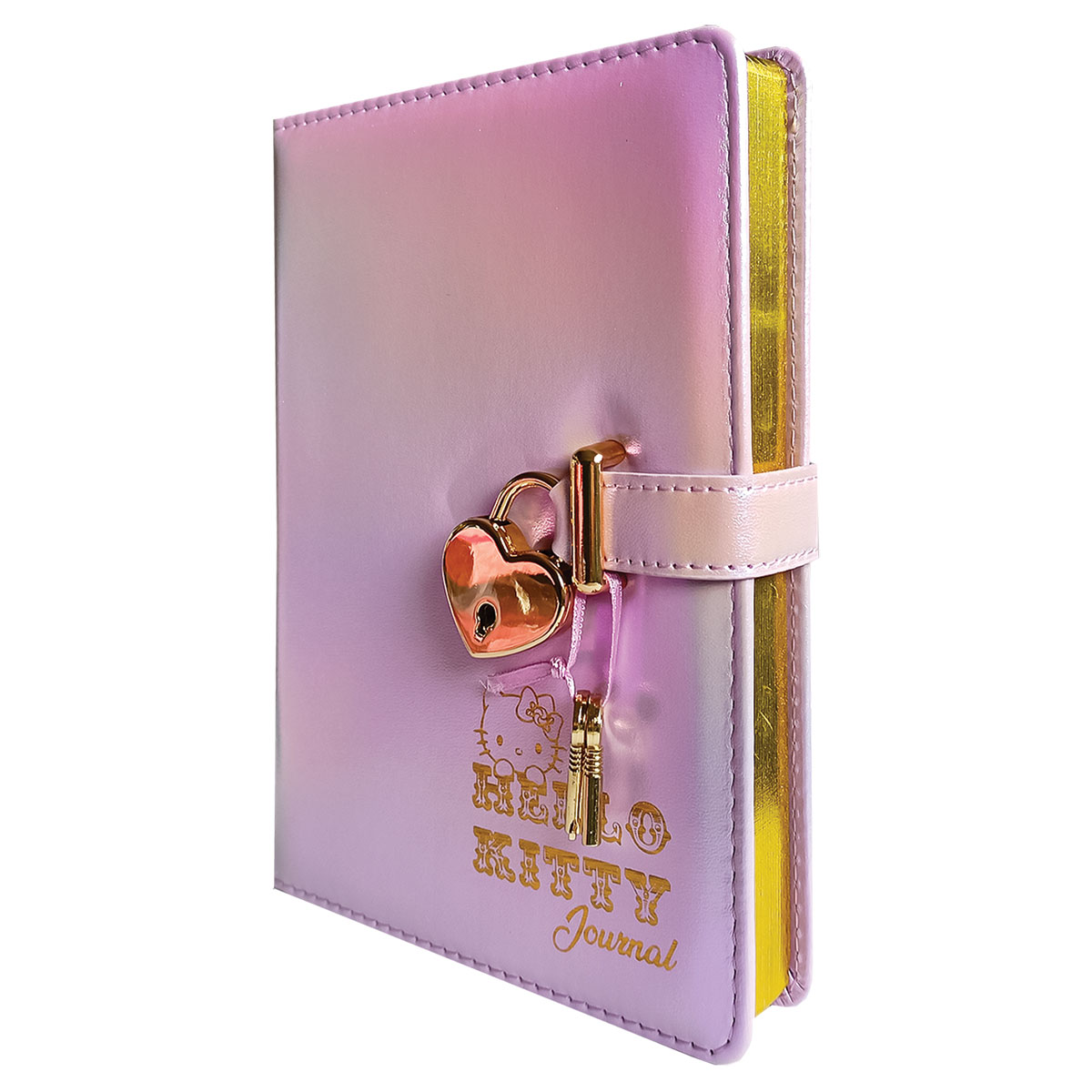 HKITTY-Diário 13x18cm Capa Dura Cadeado Linhas 160p Cx-Holo