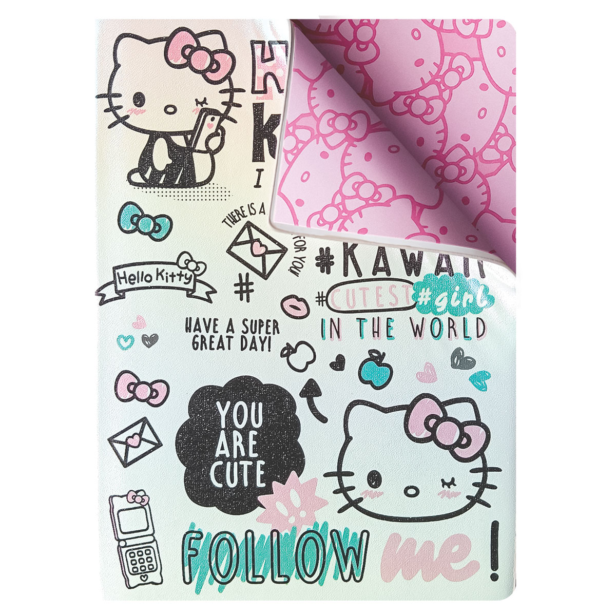 HKITTY-Caderno Notas 13x18cm Capa Flex Linhas 160pg-Follow