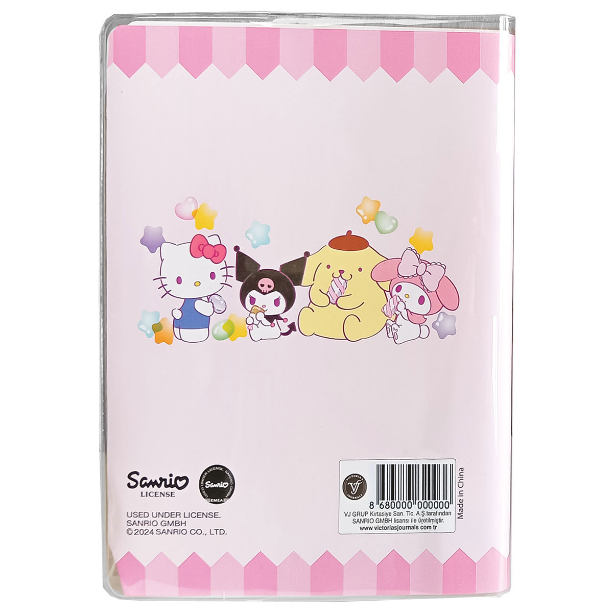 HKITTY-Caderno Notas A7 Capa Mole/PVC Linhas 128pg-Amigos