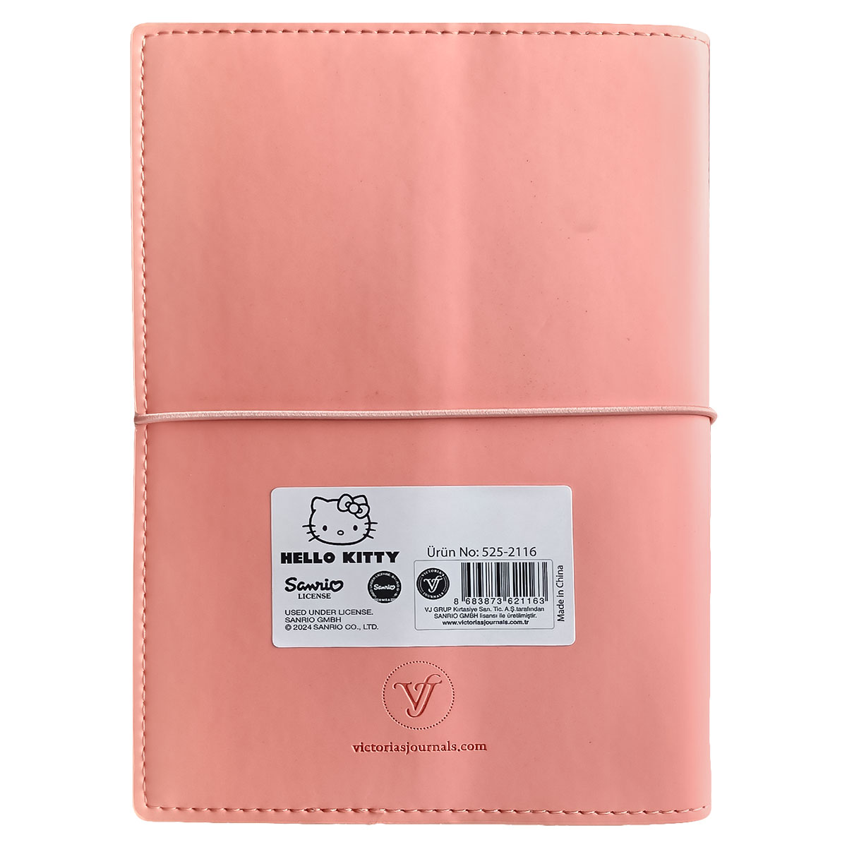 HKITTY-Caderno Notas c/Pendente 13x18cm Capa Mole 192p-Rosa