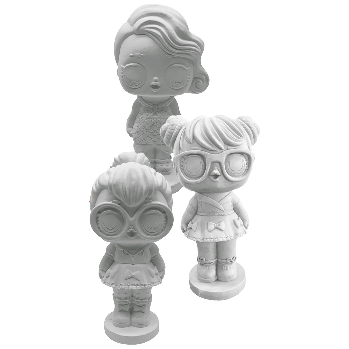 LOL-Set 3 Figuras p/ Pintar em Caixa Presente