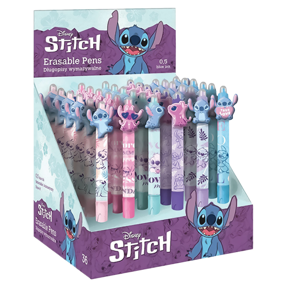 STITCH-Esferográfica Apagável-Tinta Azul-6 Designs