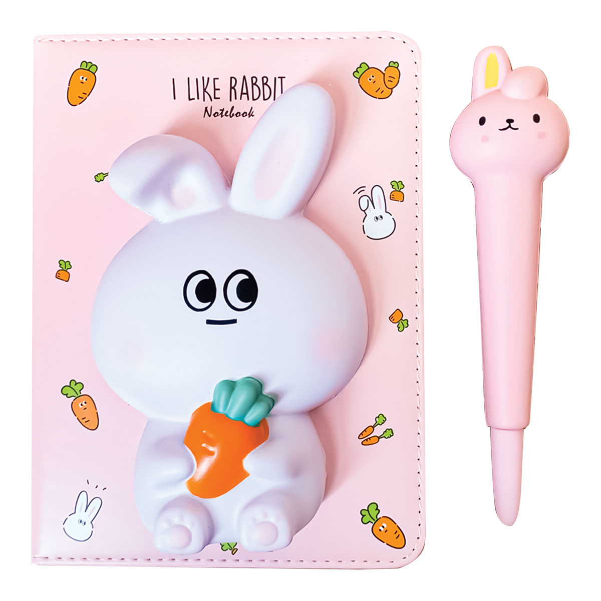 CUTE CT-Set Caderno+Caneta Squishy em Cx Presente-Coelho