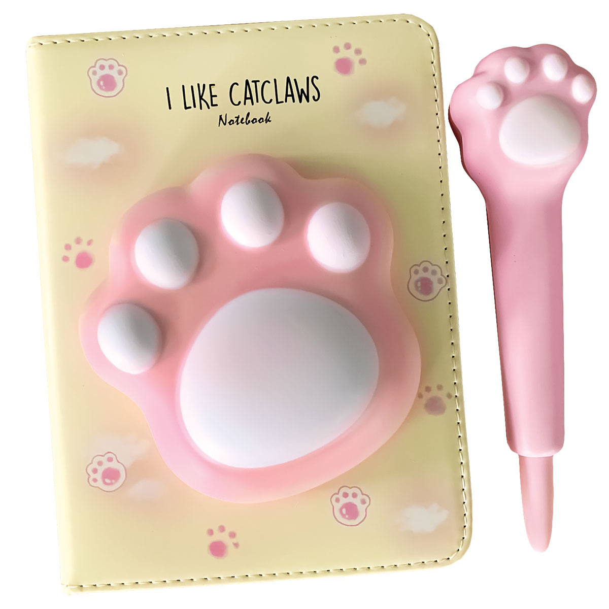CUTE CT-Set Caderno+Caneta Squishy em Cx Presente-Pata Gato
