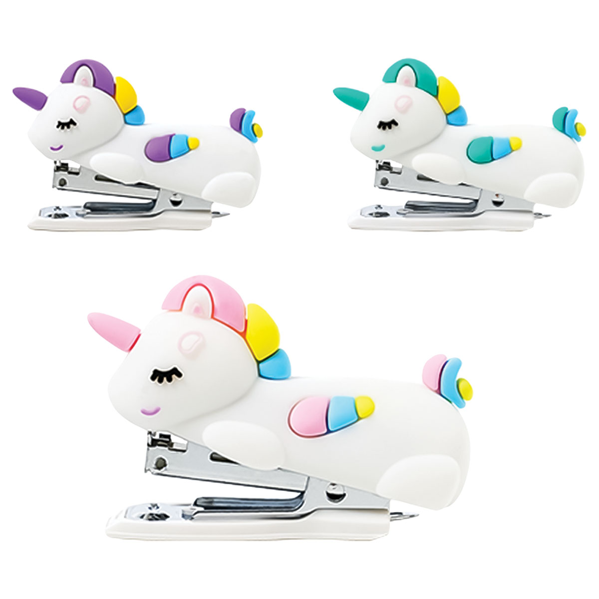 CUTE CT-Agrafador Mini(12 fls)-Tamanho 10-Caixa-Unicórnio