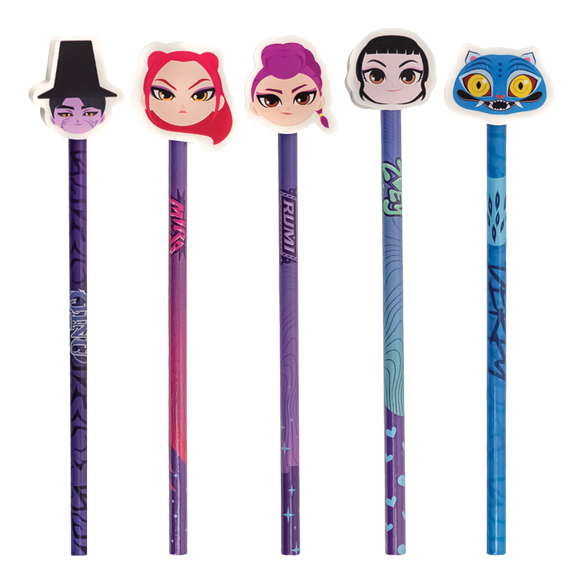 KPOP DEMON H-Lápis c/ Borracha no Topo-5 Designs