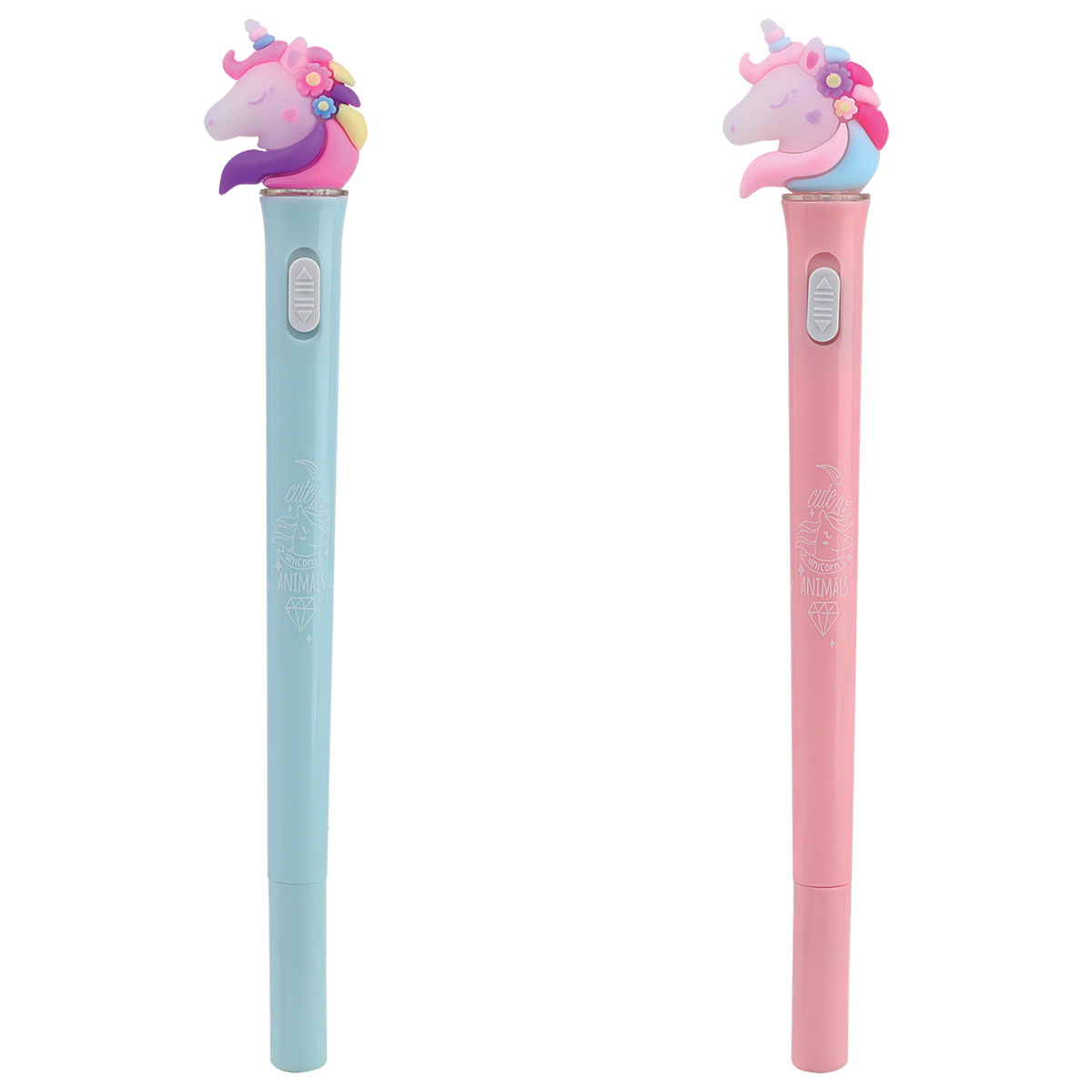 CUTE CT-Esferográfica Gel com Luz-Preta-Unicórnio