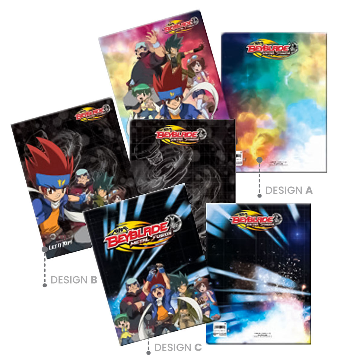 BEYBLADE-Caderno A5 agrafado quadriculado 40 fls