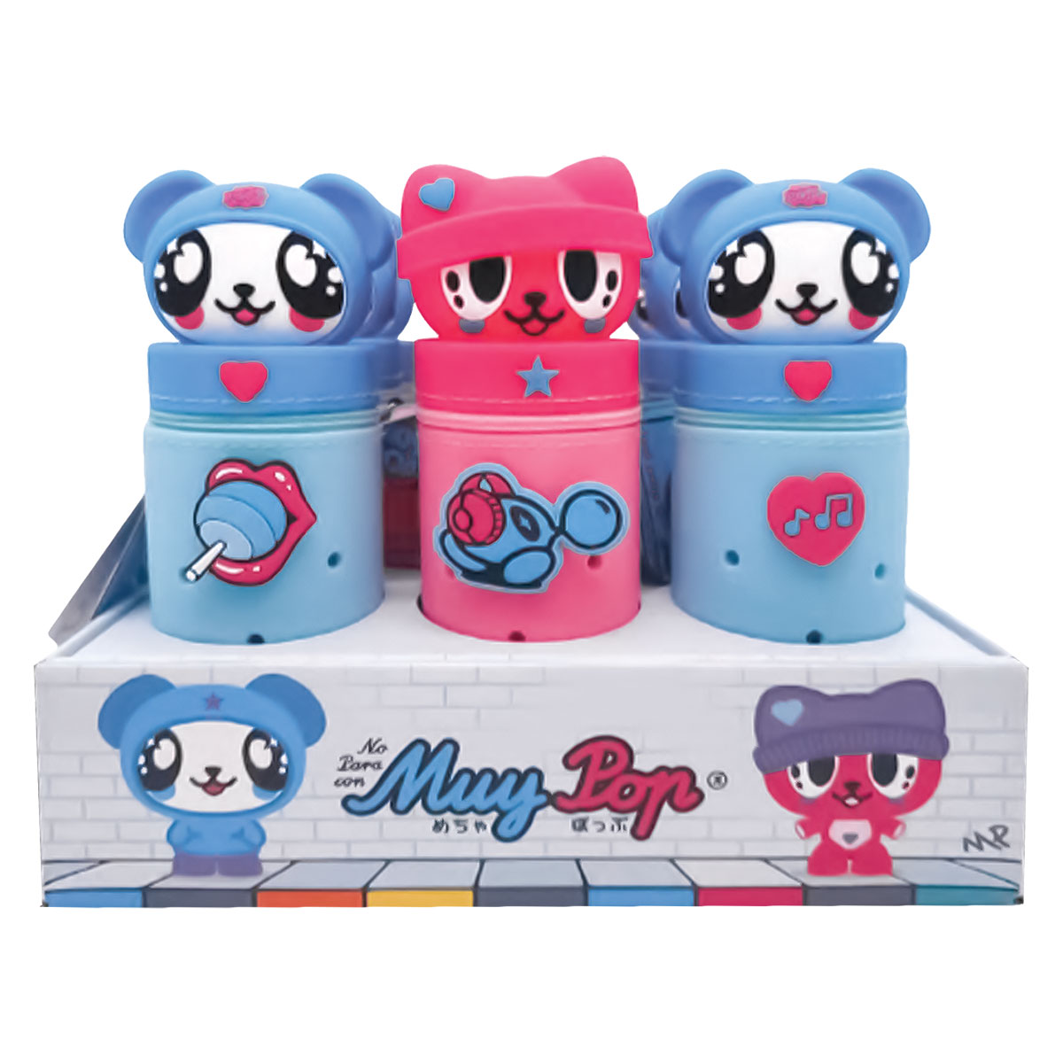 GEN-Estojo Vertical Silicone+Charms p/ Decorar 6,5x21x6,5cm