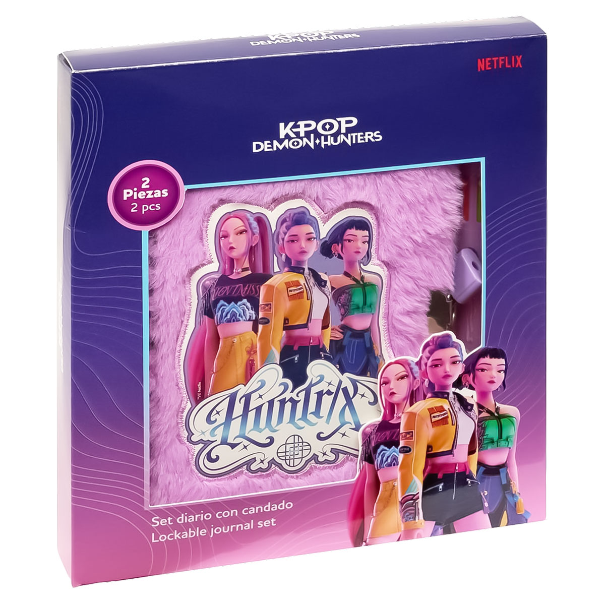 KPOP DEMON H-Set Diário Peluche Cadeado+Esferográfica 4cores