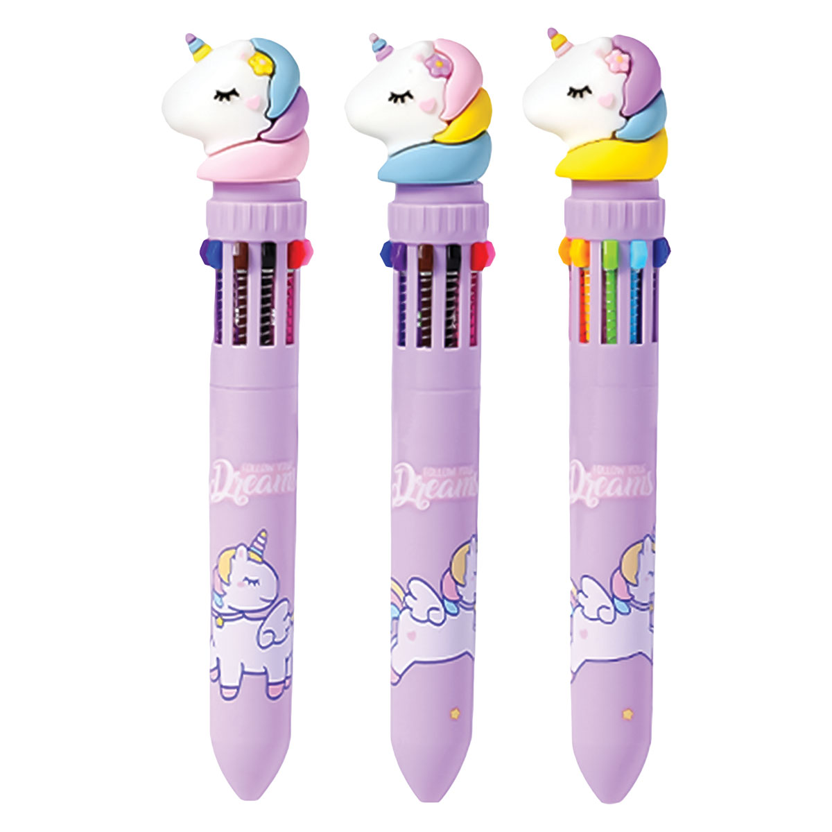 CUTE COLLECTION-Esferográfica com 10 cores-Unicórnio
