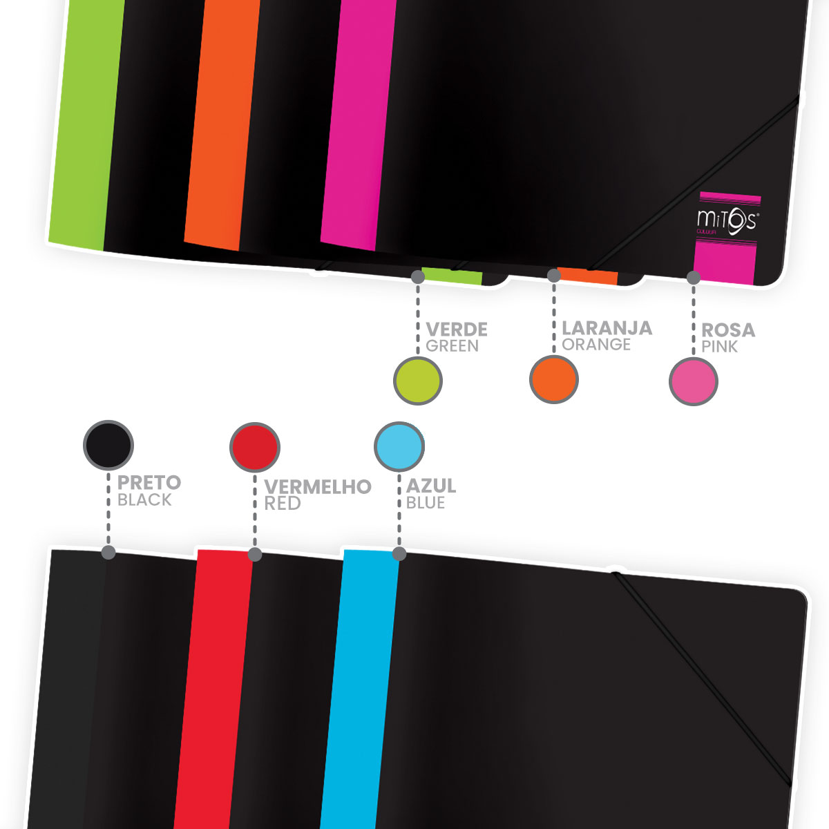 MITOS BLACK SERIES-Capa A3 cartão com elástico 31x44cm