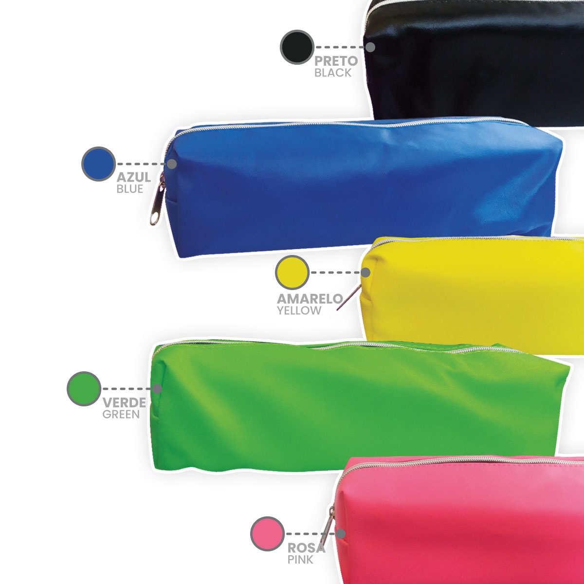 Mitos-Estojo rectangular em PU 21x6x6cm