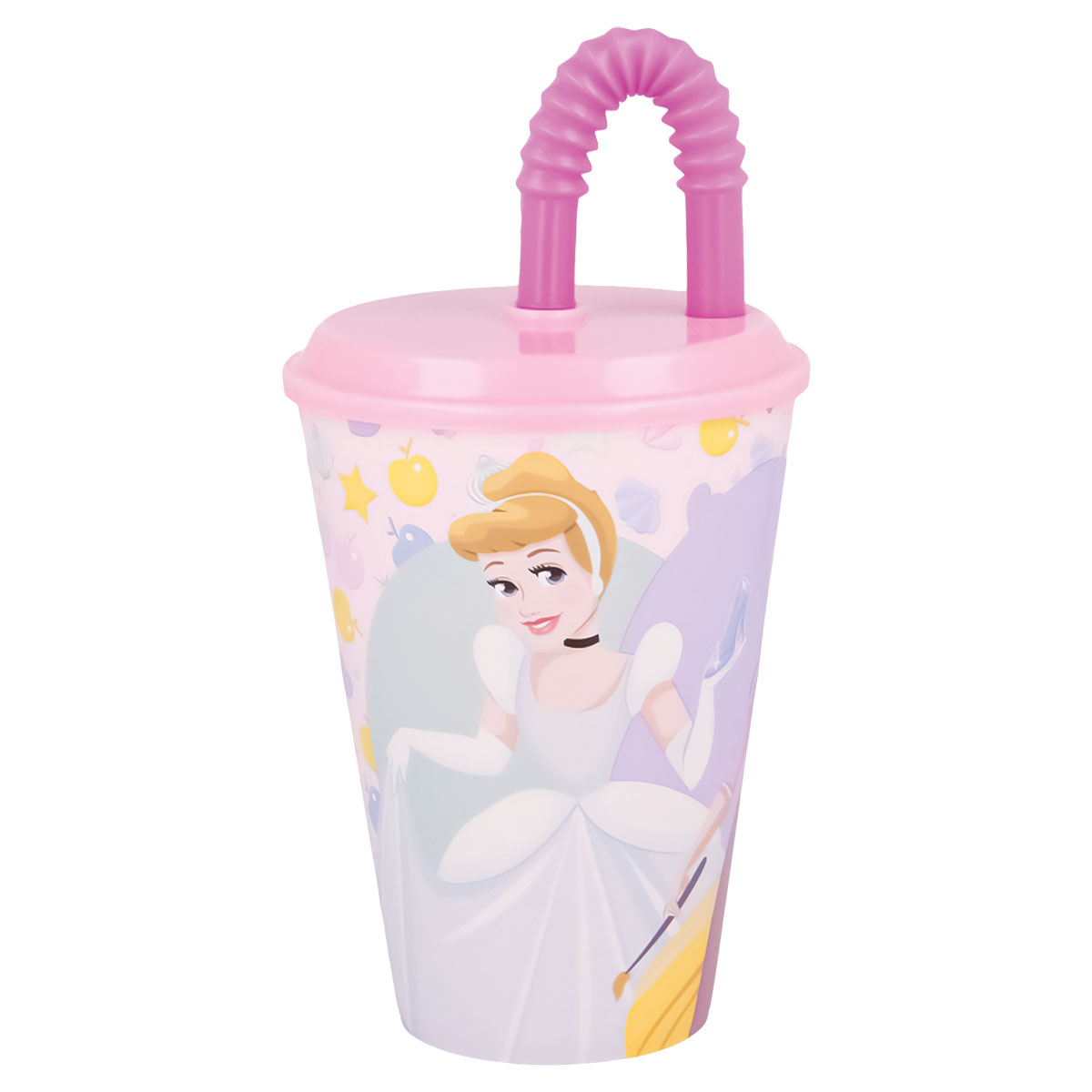 PRINCESAS-Copo Reutilizável PP com Palhinha 430ml