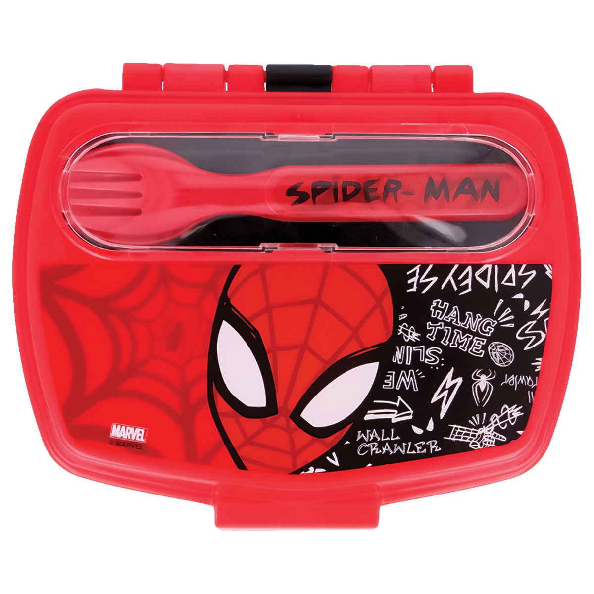 SPIDER-MAN-Caixa para Lanche + Garfo+Colher