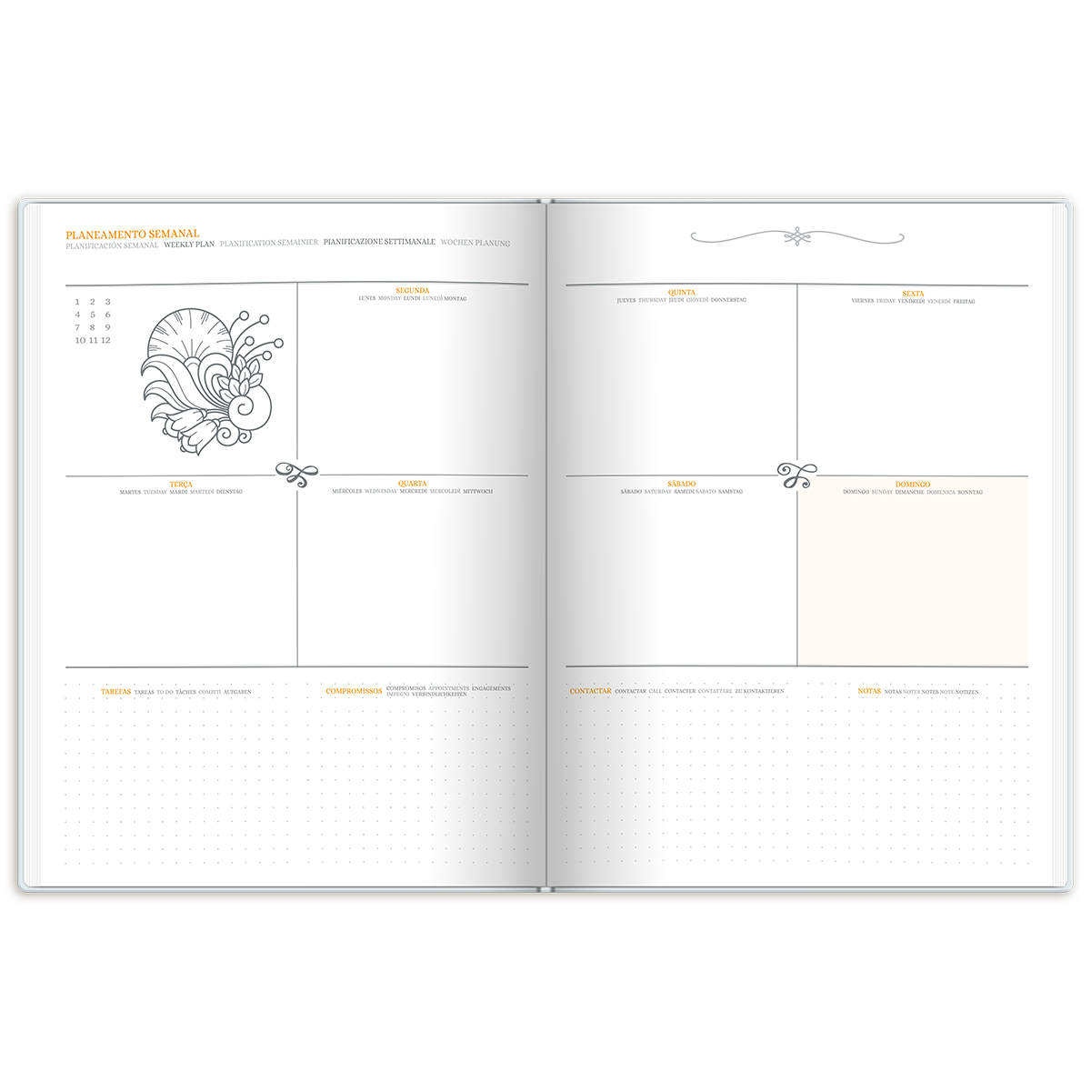 ZEN-Agenda Semanal A4 (19x25cm-P04) Papel Branco-Intemporal ZEN-Agenda Semanal A4 (19x25cm-P04) Papel Branco-Intemporal