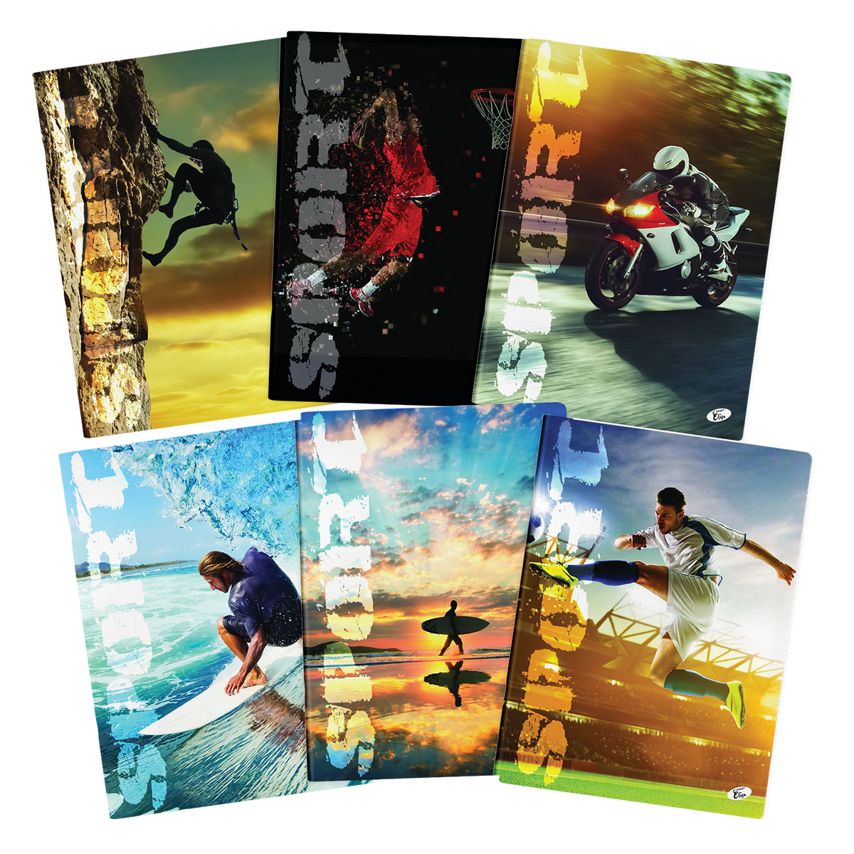 Sports-Cadernos Premium A4  pautados-48 fls+2-80gr-sortido