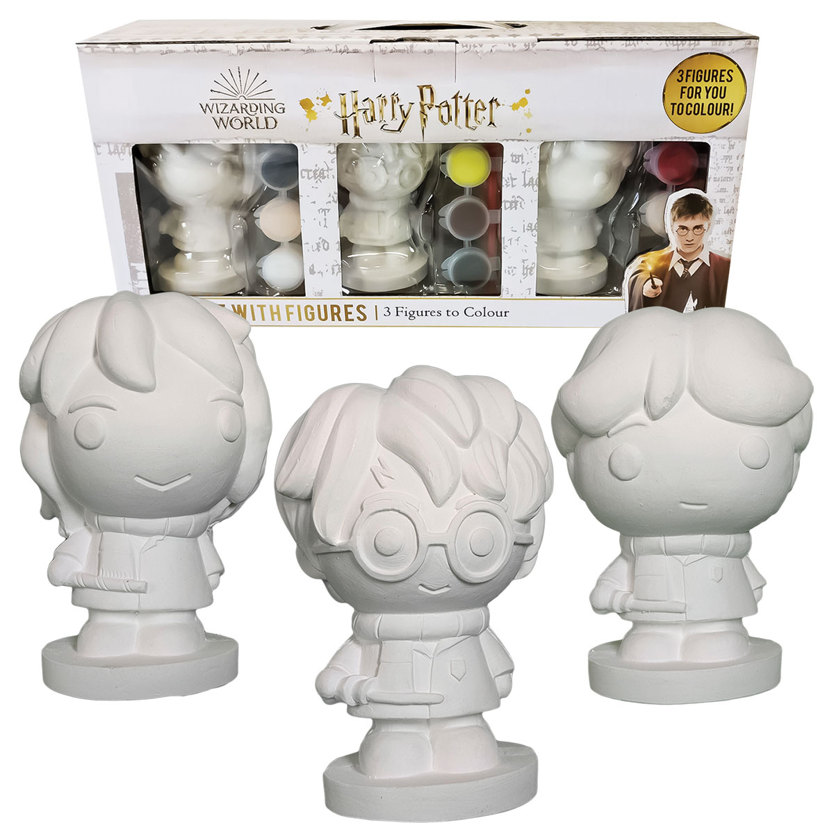 Harry Potter-Set 3 Figuras p/ Pintar em Caixa Presente