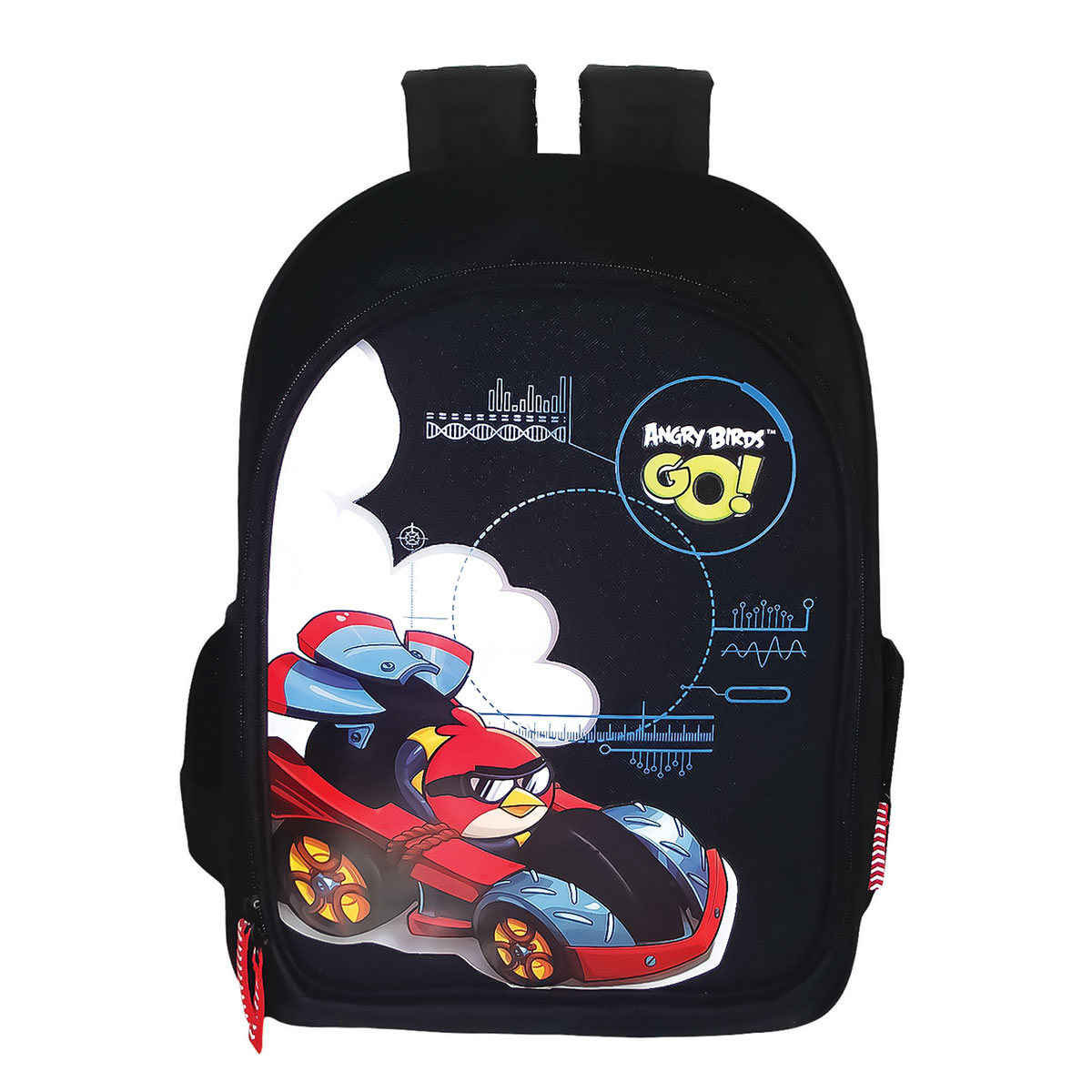 ANGRY BIRDS GO-Mochila c/ 2 bolsos laterais 30x40x16cm
