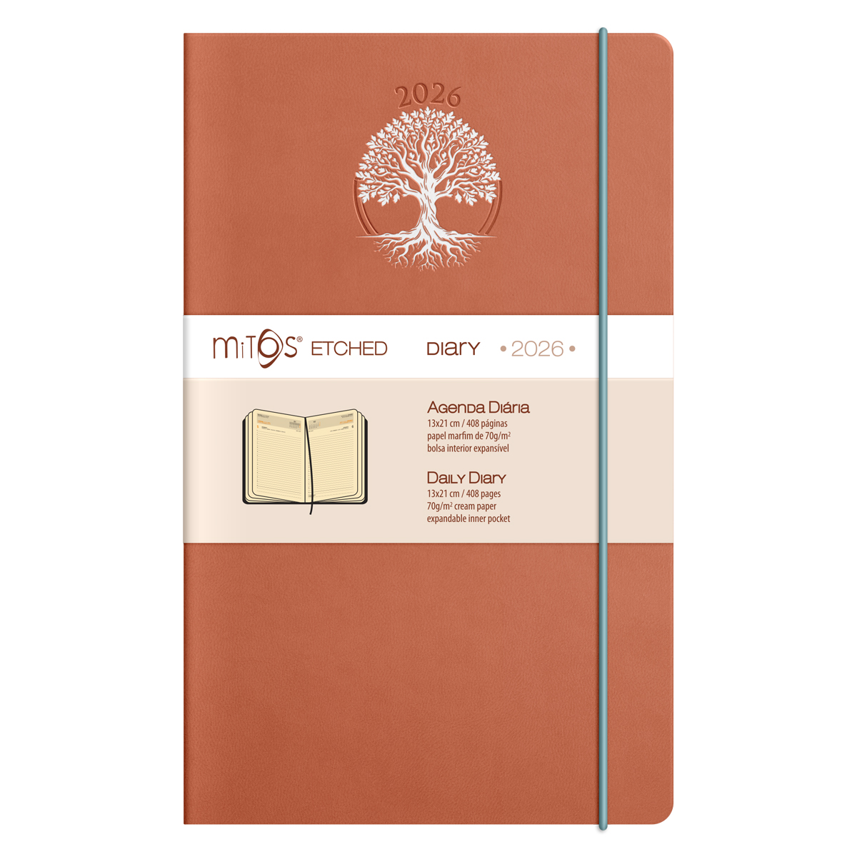 MITOS ETCHED-Agenda Diaria (13x21cm-P18) papel marfim