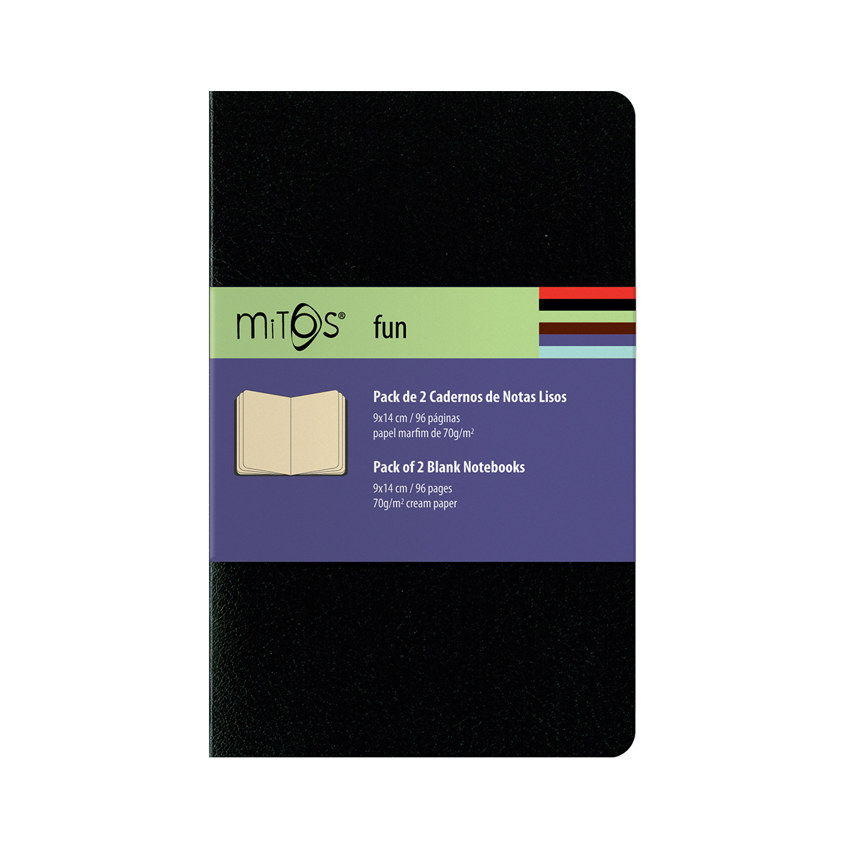 MITOS® FUN-Pack2 Cadernos Notas Liso(9x14cm)96pg