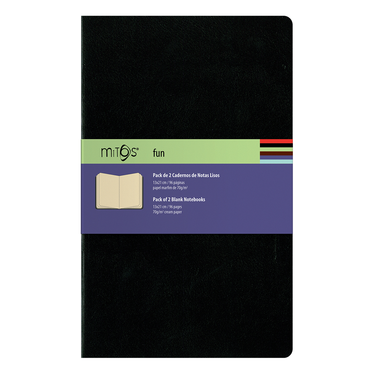 MITOS® FUN-Pack2 Cadernos Notas Liso(13x21cm)96pg